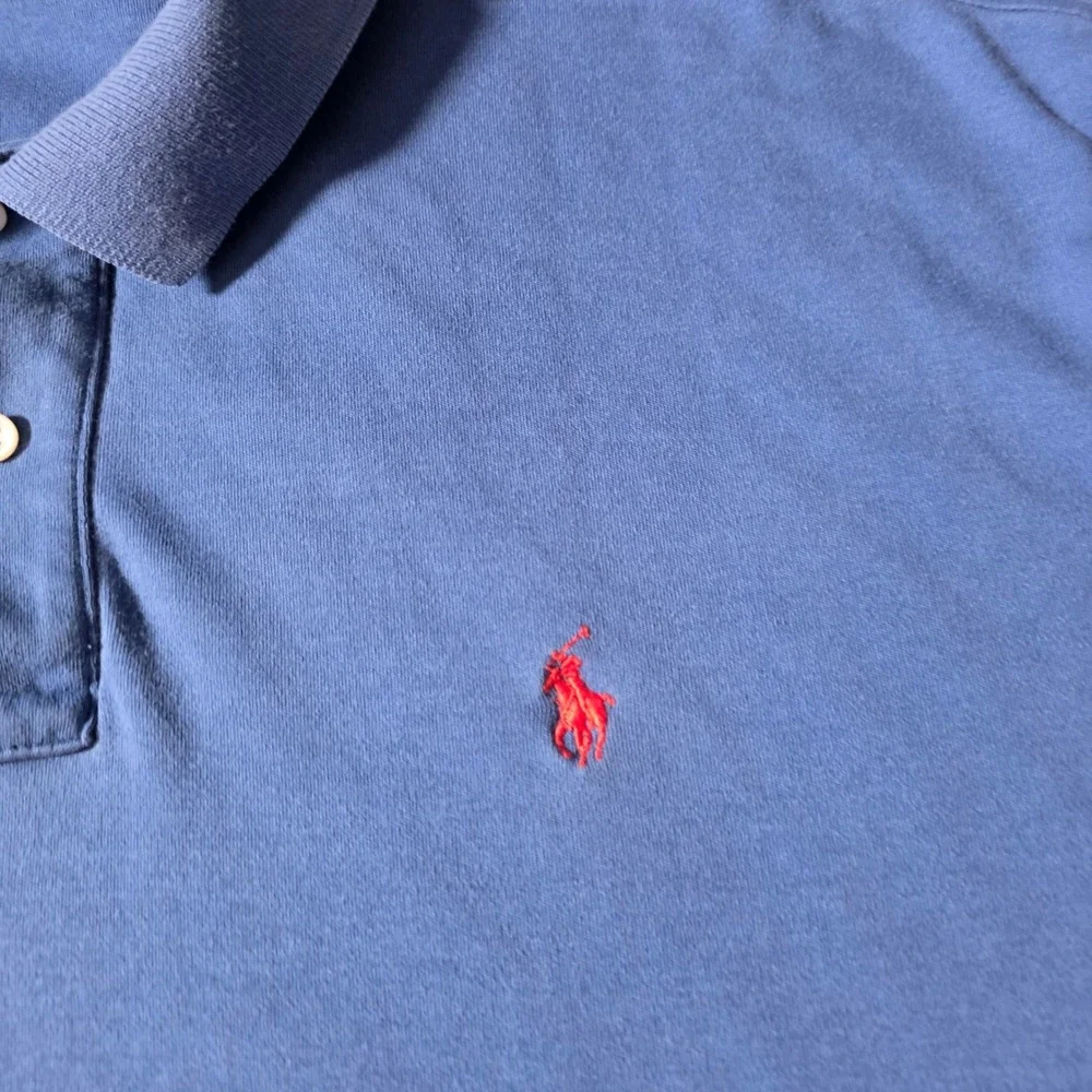 Polo Ralph Lauren Mens XL Polo Shirt Blue Short Sleeve Cotton Embroidered Pony